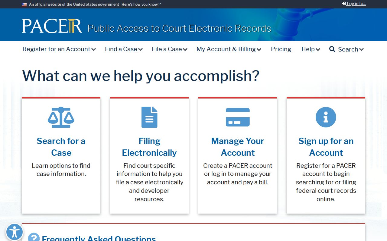 Thurston County federal criminal court cases PACER access