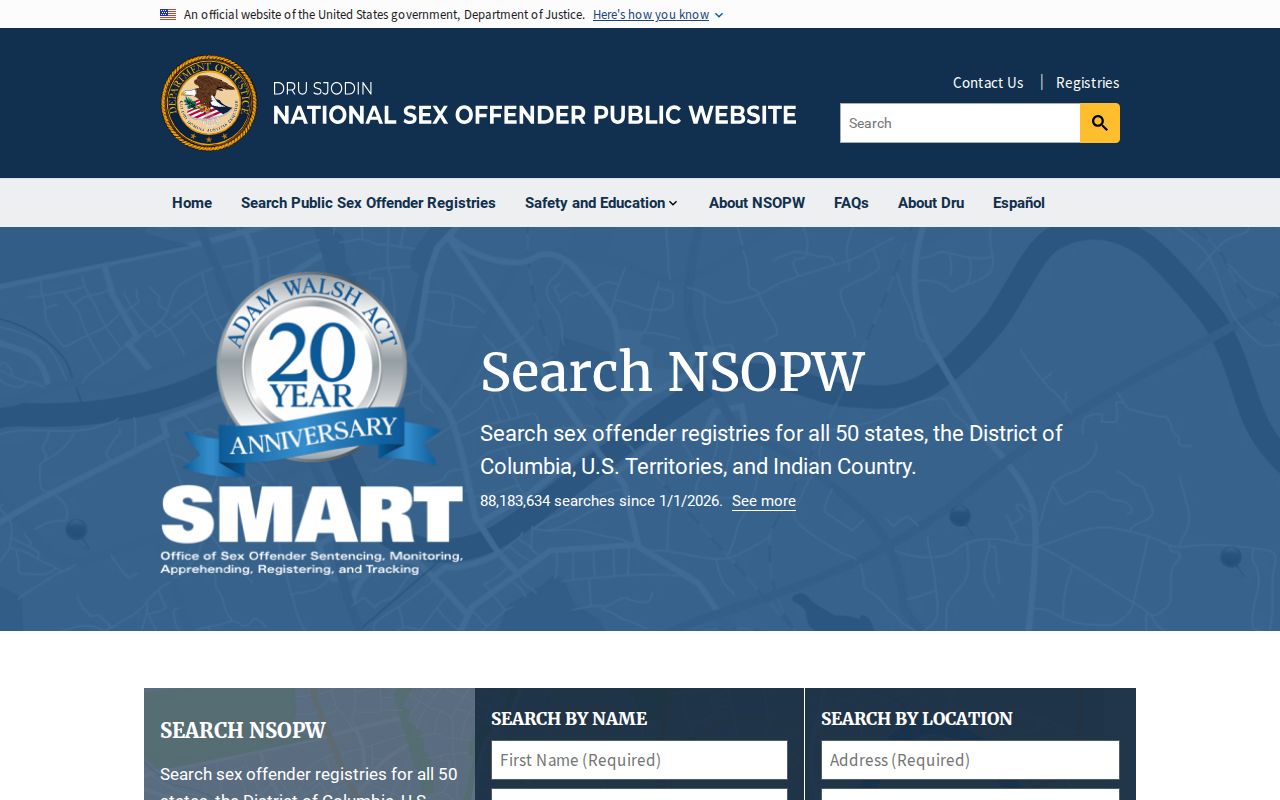 Thurston County sex offender search through the national NSOPW portal