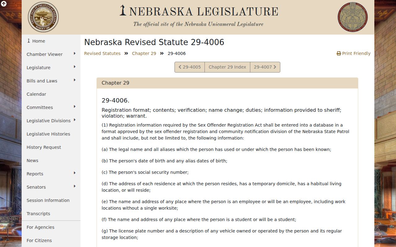 Thurston County sex offender verification requirements under Nebraska law