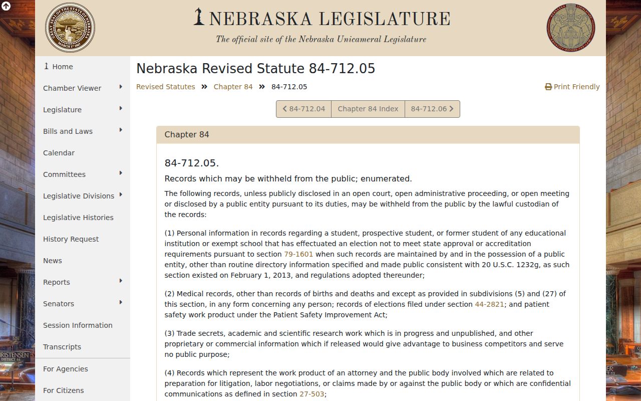 Walthill criminal records Nebraska withholding law